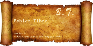 Babicz Tibor névjegykártya